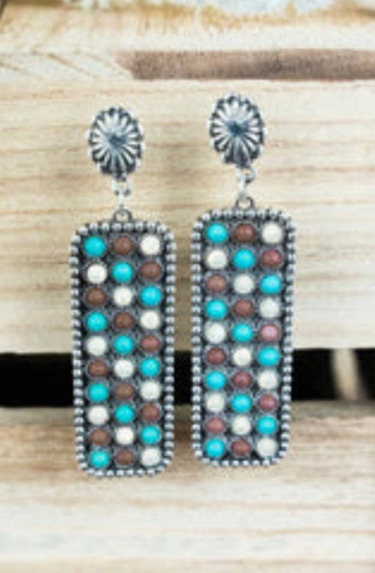 Ivory Multi-Natchez Trail Drop Earrings