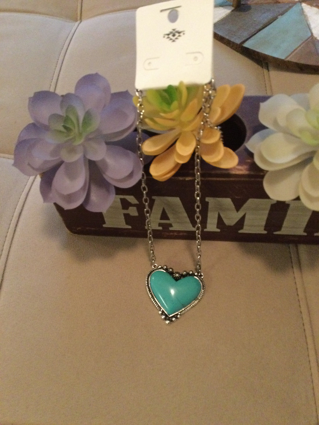 Turquoise Heart Pendant Necklace