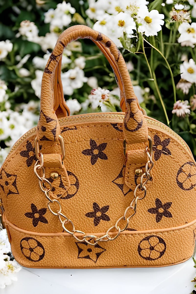 Girl’s Leather Handbag with Flowers
