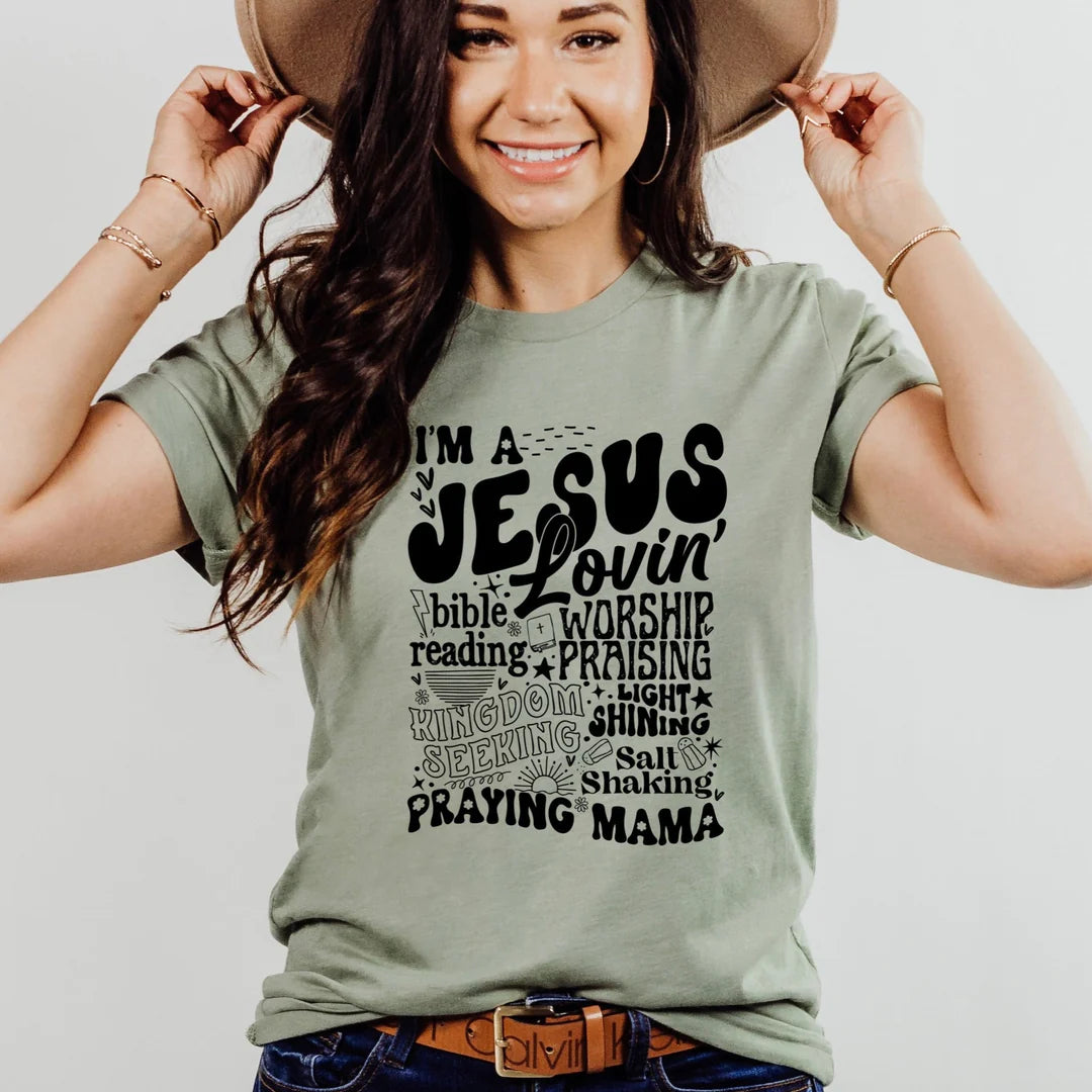 Women’s “Jesus Lovin’…Praying Mama’’ Graphic T-Shirt