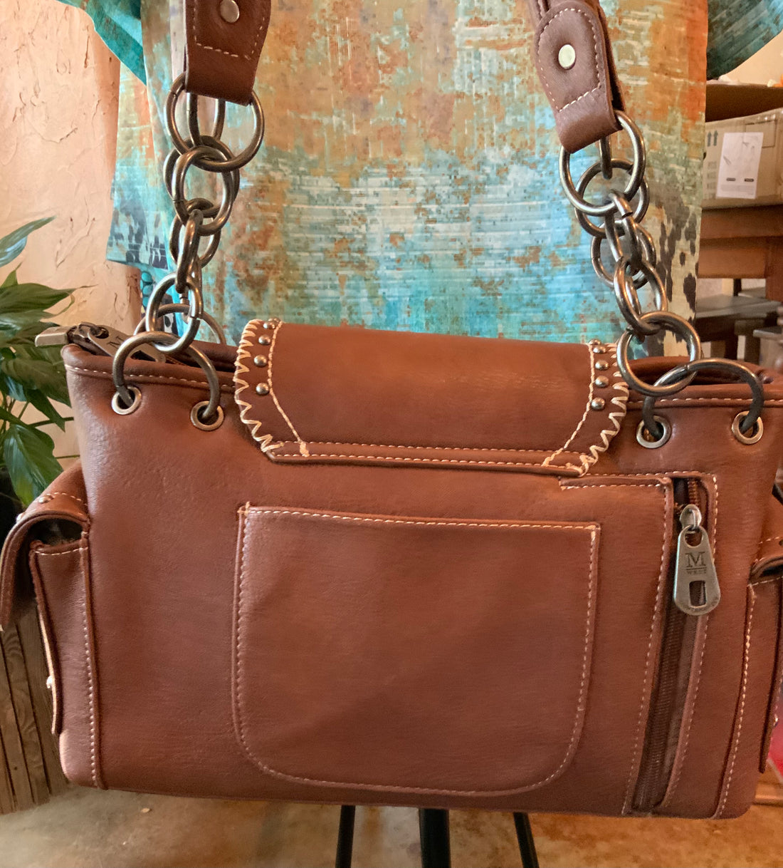 Montana West, Brown Leather With Aztec Front Has Concealed Carry And Phone Pocket