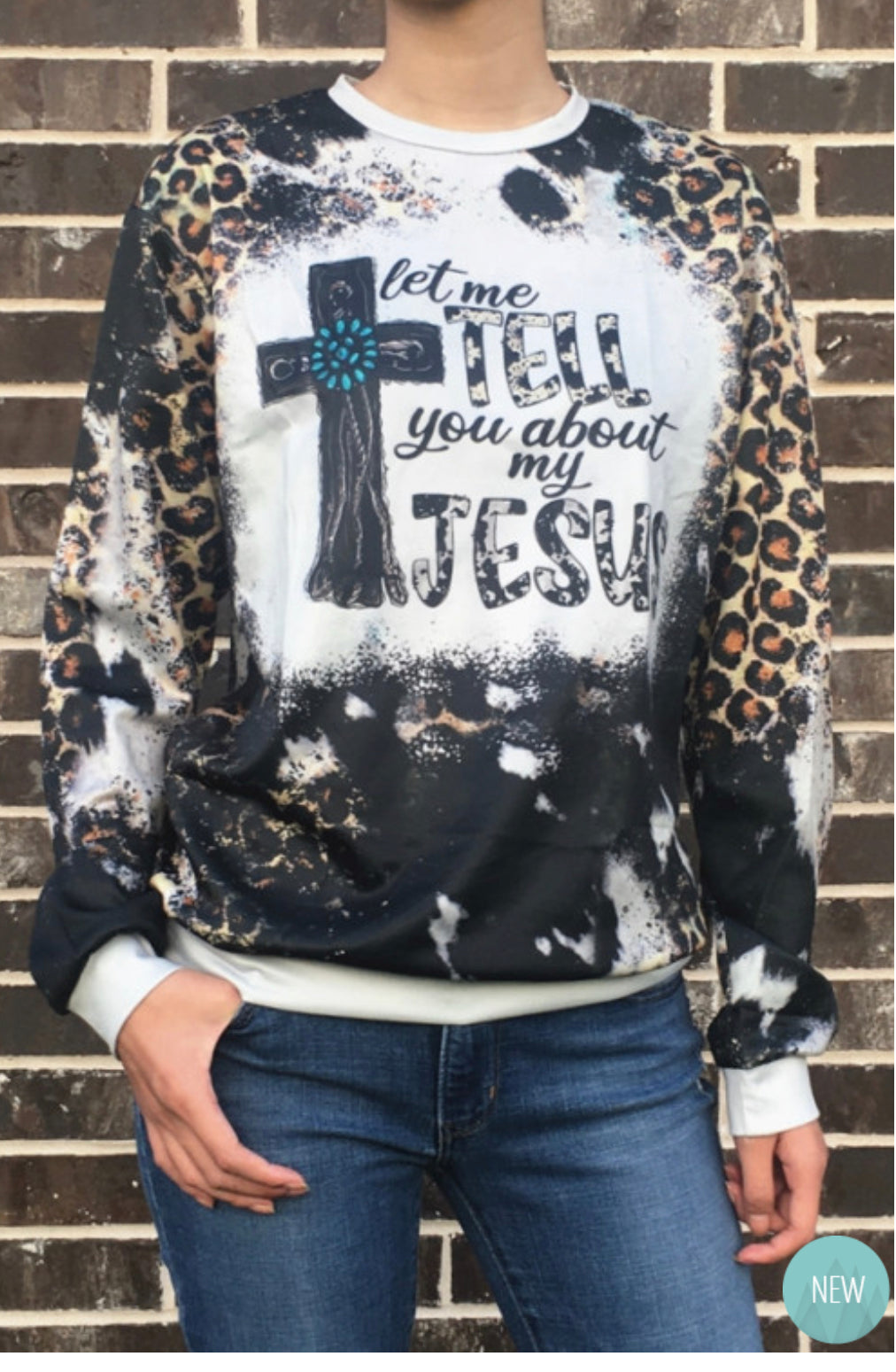 Front View-Let Me Tell You About My Jesus Long Sleeve Shirt