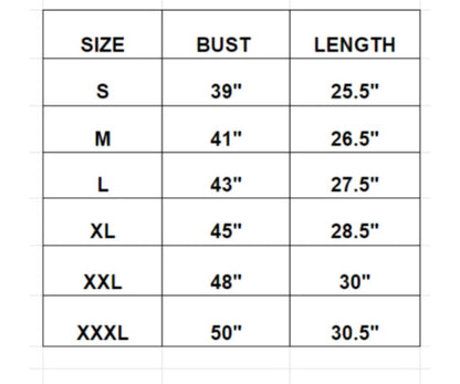 Size Chart-Let Me Tell You About My Jesus Long Sleeve Shirt