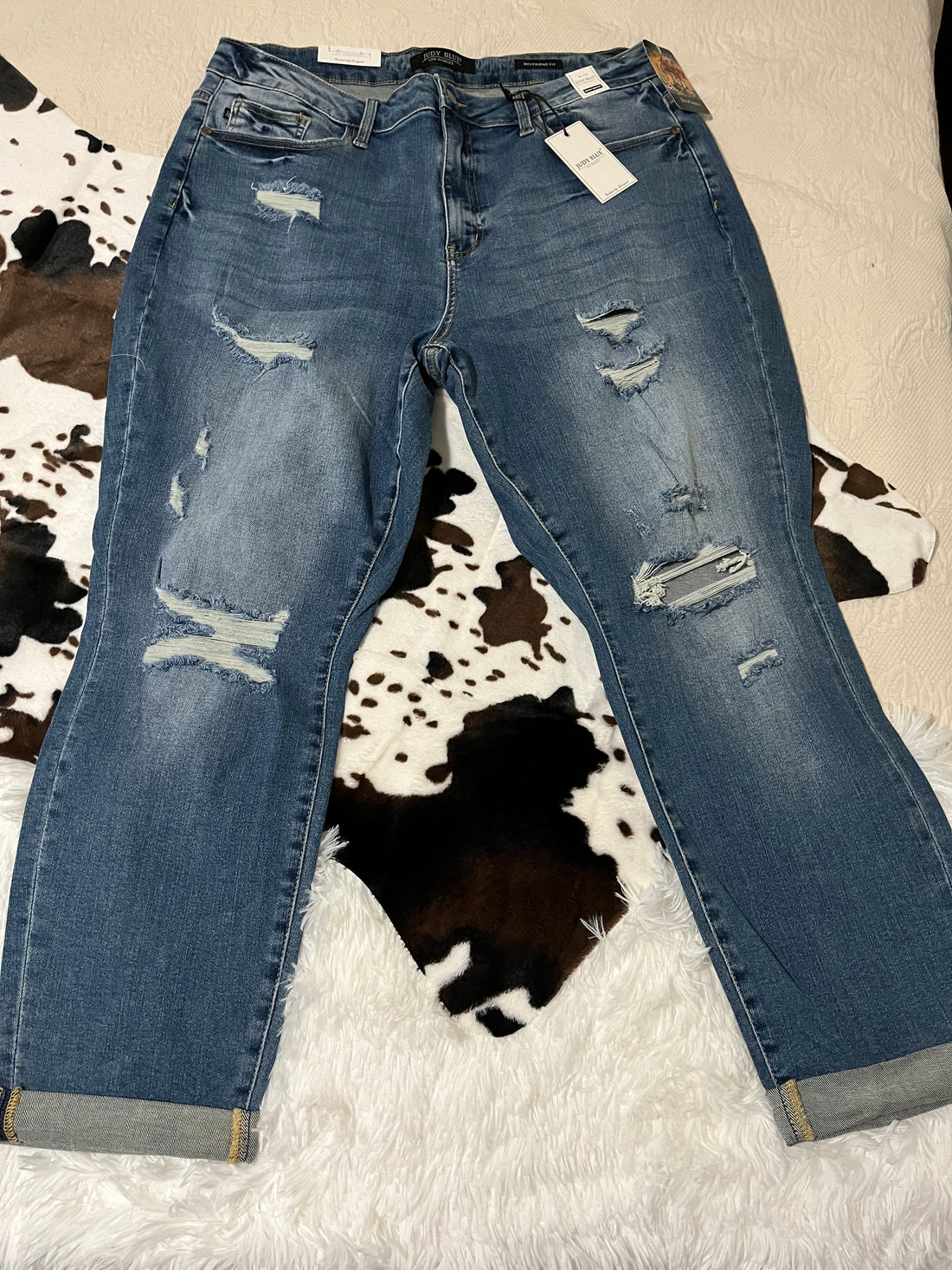 Judy Blue High Waist Distressed Boyfriend Jeans