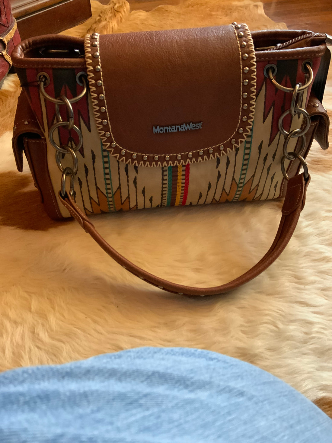 Montana West, Brown Leather With Aztec Front Has Concealed Carry And Phone Pocket