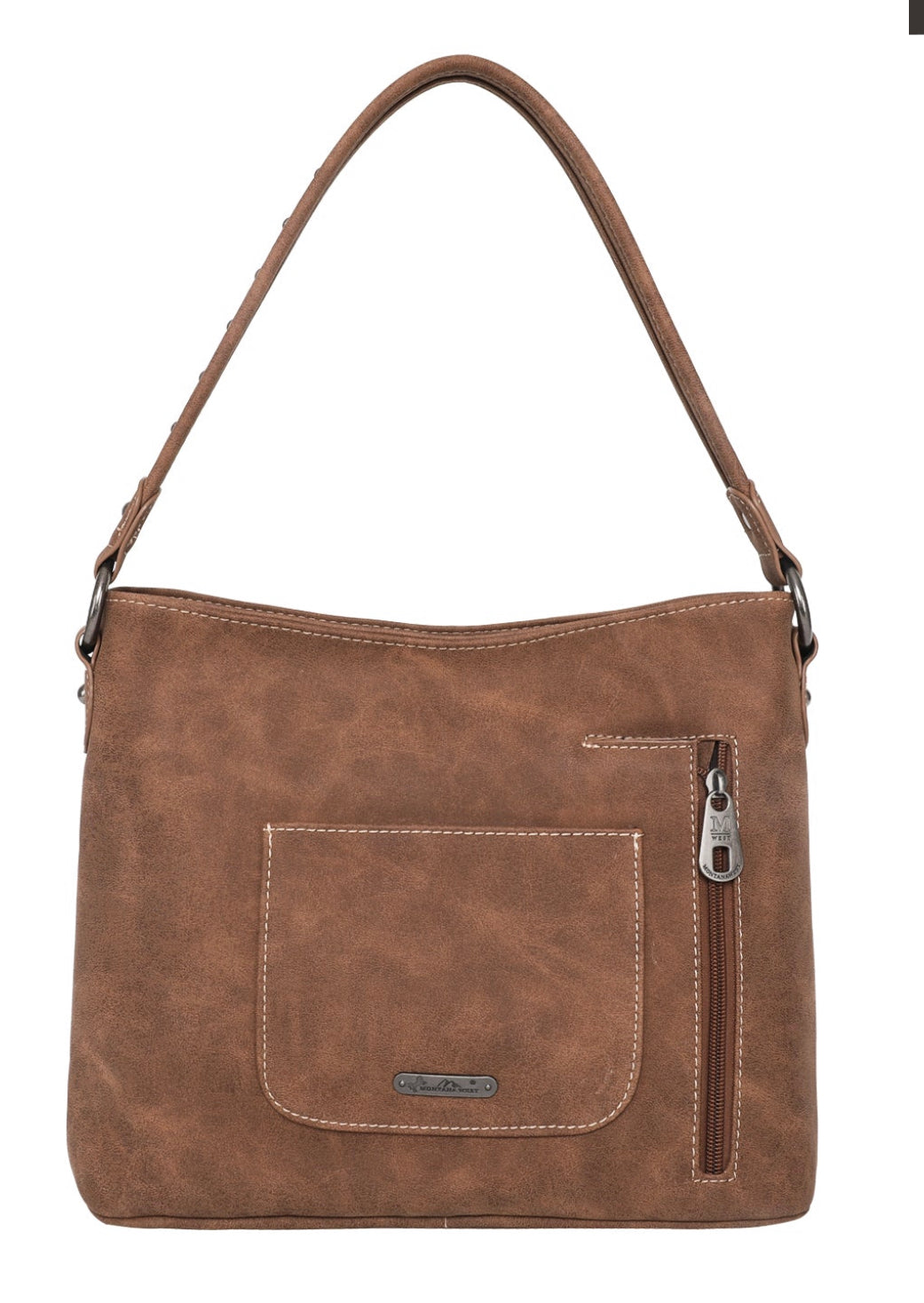 Back View with Pocket-Montana West Fringe Collection Concealed Carry Hobo Leather Purse
