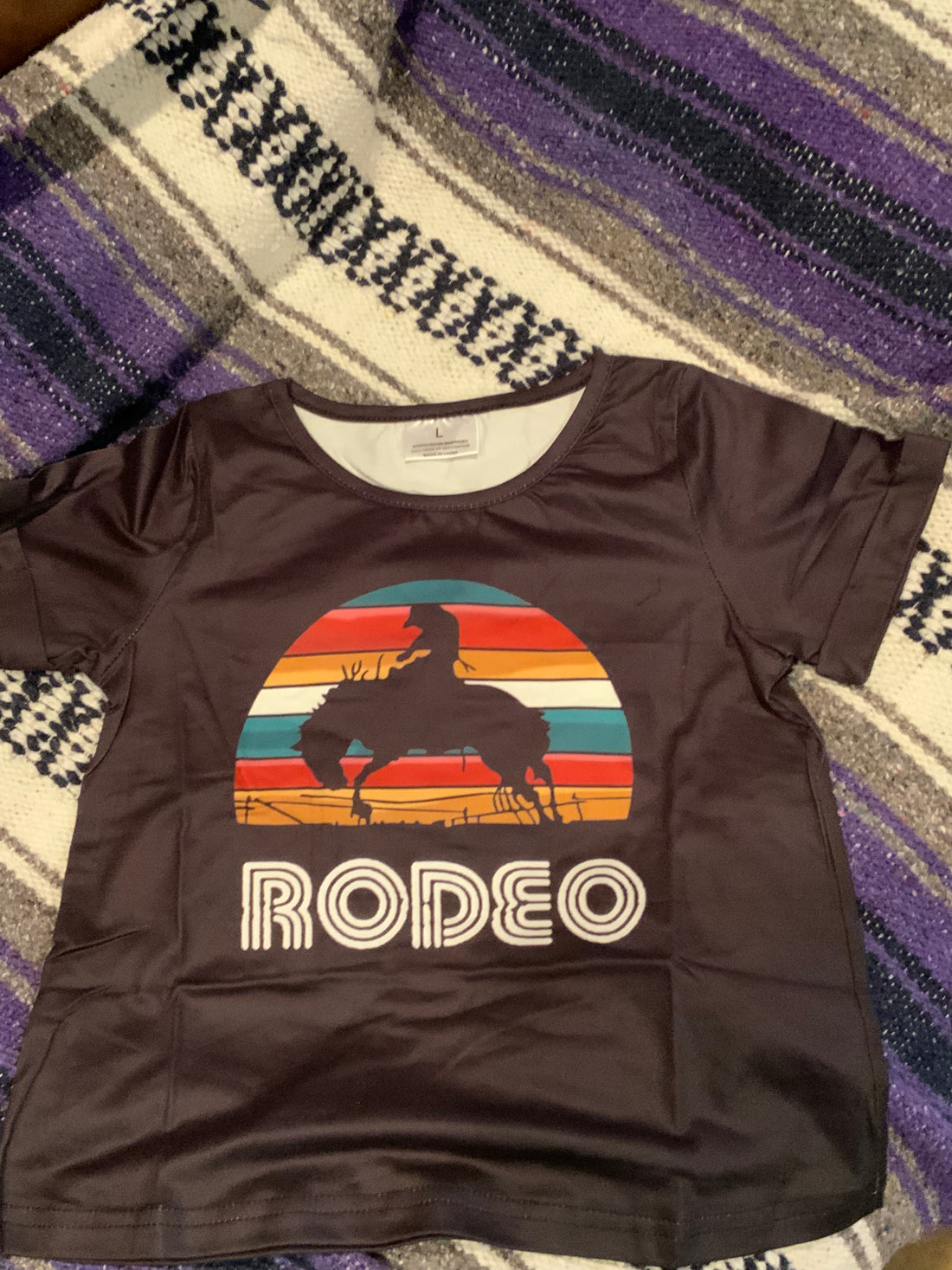 Girls Rodeo Cuffed Sleeve  T-shirt