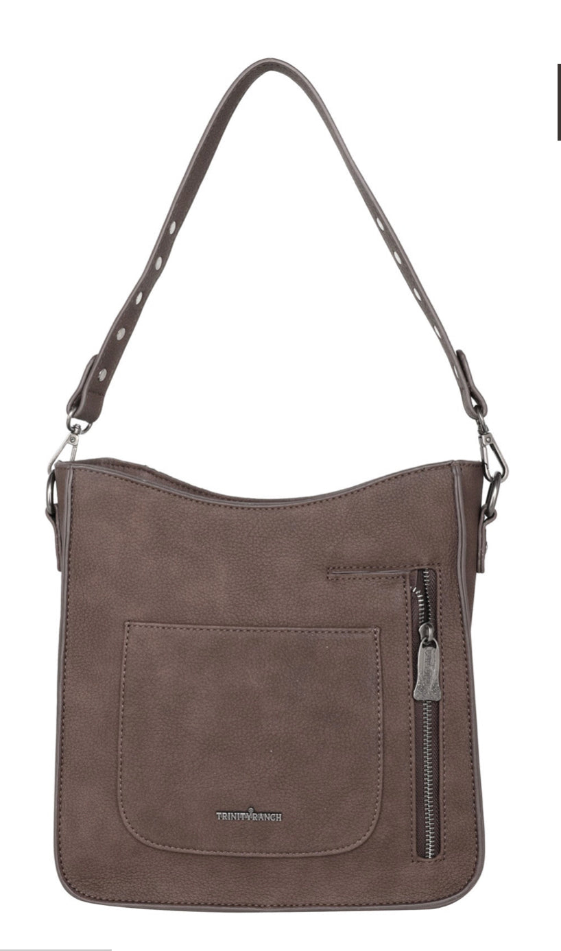 Trinity Ranch Hair-On Cowhide Collection Concealed Carry Hobo/Crossbody back side