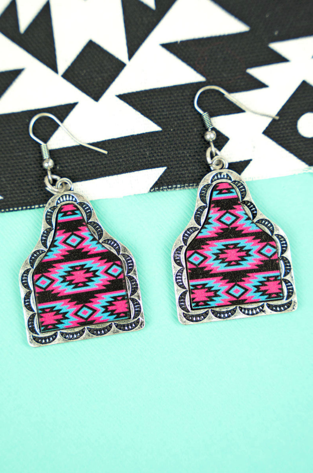 Thunderedge Silverstone Cattle Tag Earrings
