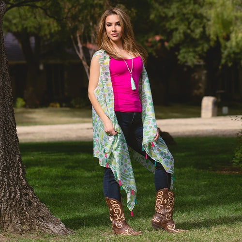 Women’s Blooming Cactus Duster Vest