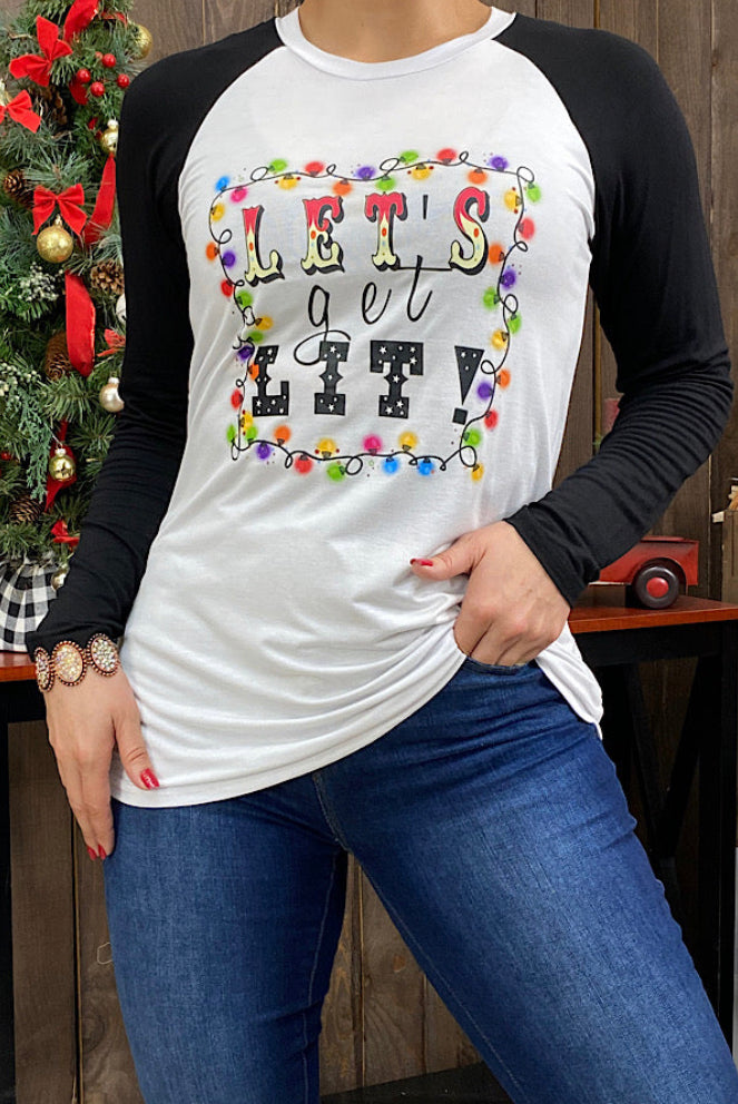 &quot;Let’s Get Lit!&quot; Holiday Long Sleeve Shirt