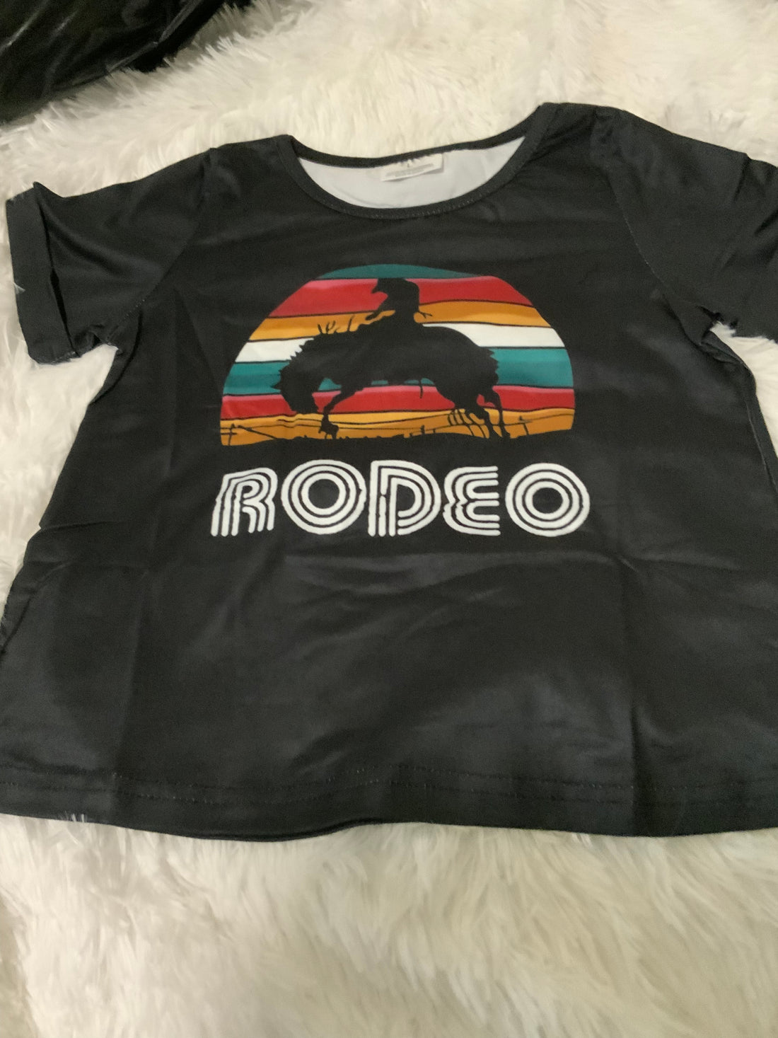 Girls Rodeo Cuffed Sleeve  T-shirt