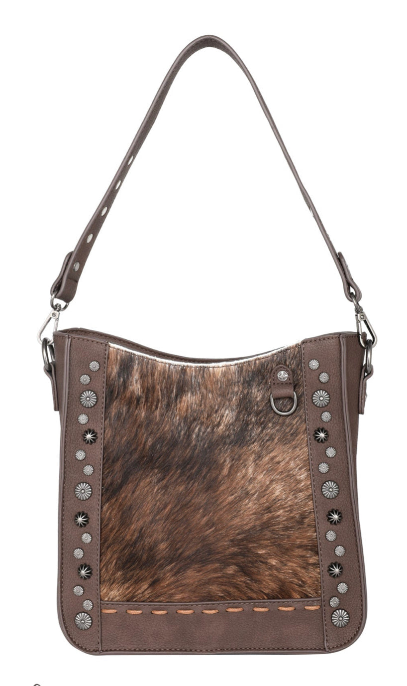 Trinity Ranch Hair-On Cowhide Collection Concealed Carry Hobo/Crossbody